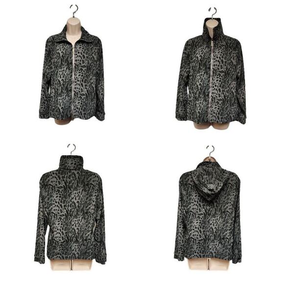 Zenergy by Chicos | Animal Print Hooded Jacket Size Chicos 0 / US 4-small - Picture 1 of 10